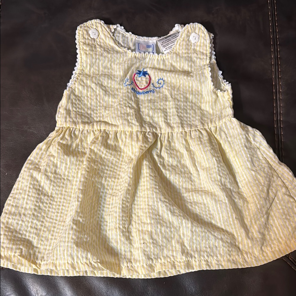 Yellow Baby Dress with Embroidered Detail